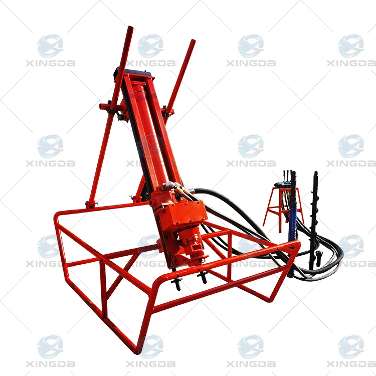 Factory price 20m small DTH portable hard rock soil pneumatic rotary with air compressor for surface blast hole slope support