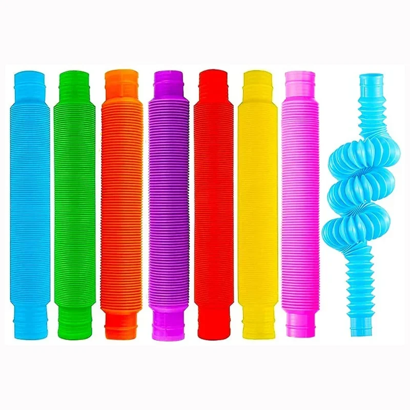 Large Pop Tubes Fidget Toys Sensory Toy for Stress Anxiety Relief for Children Adults Learning Toys Toddlers Stretch Tube