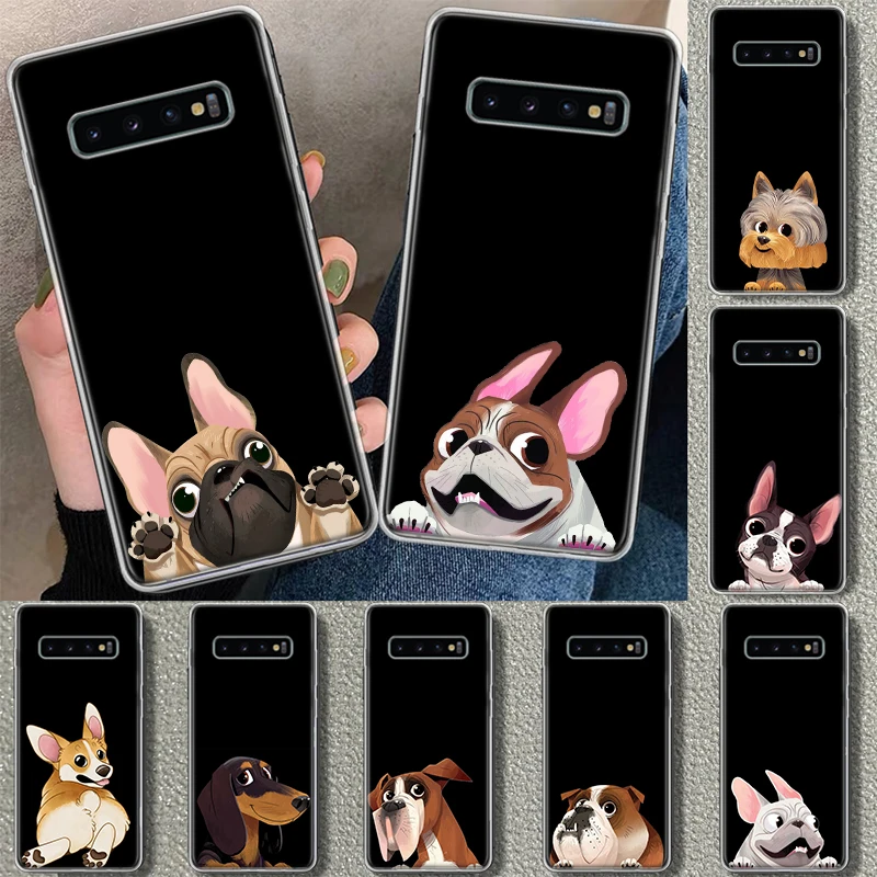 Pug Dog French Bulldog Phone Case Cover for Samsung Galaxy S20 S21 FE S22 S23 S24 Ultra S10 S10E S9 S8 Plus + Art Gift Coque