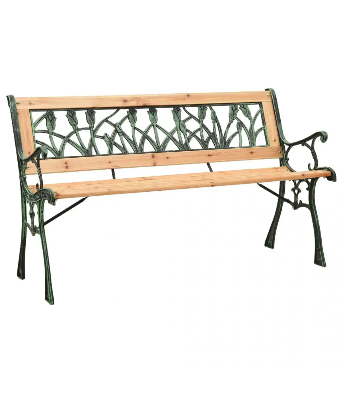 Garden benches cast iron and solid fir wood garden bench 122 cm