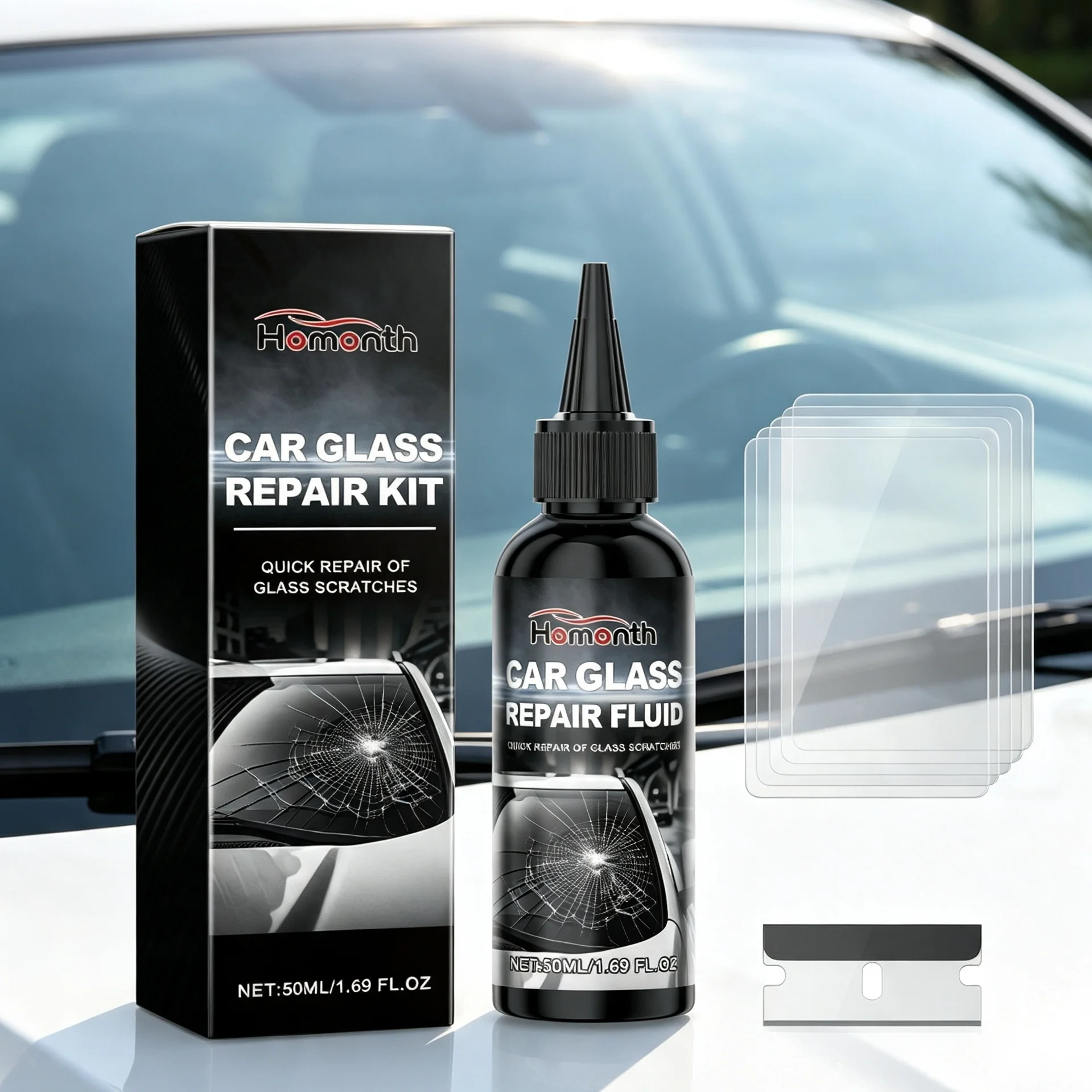 Car Windshield Repair Kit Auto Glass Crack Chip Repair Resin Kit Stop Crack Spreading Window Glass Repair Tool Car Accessories