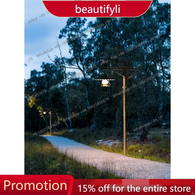 

s51 Solar retro park light Outdoor homestay landscape light Waterproof landscape scenic spot decorative street light