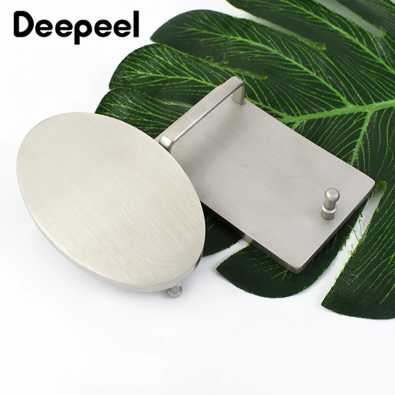 Deepeel 35/40mm Stainless Steel Man Belt Buckle Metal Automatic Smooth Plate Belts Head for Waistband Leather Crafts Accessories