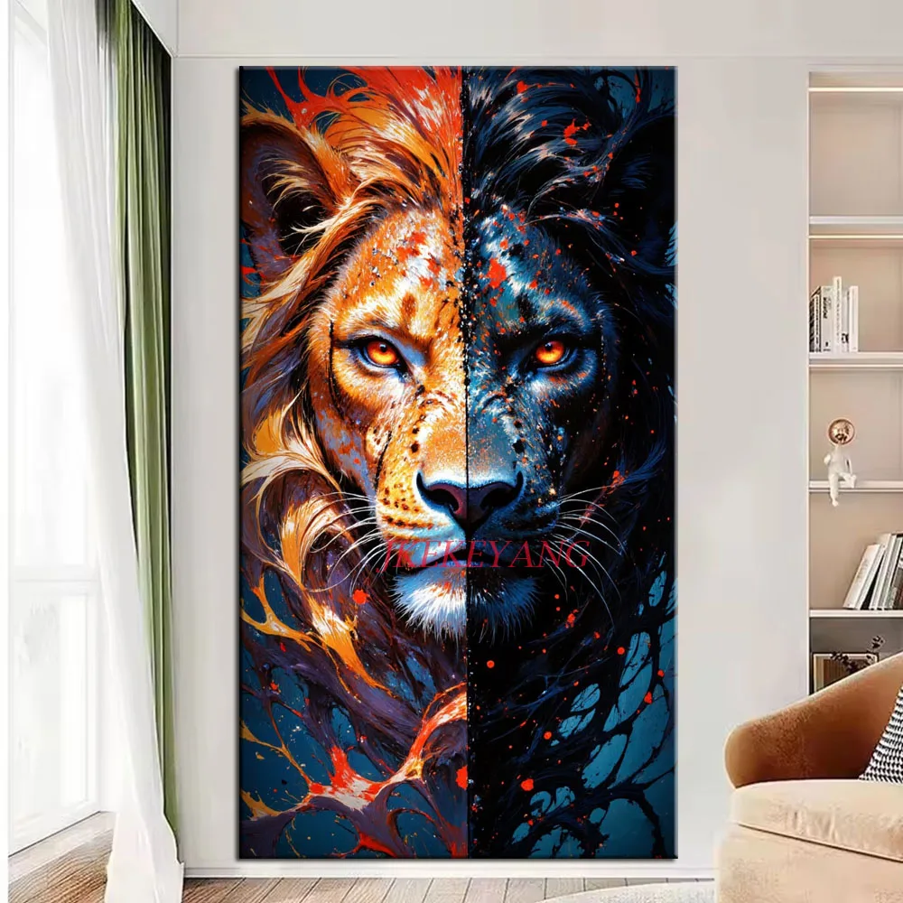 Tiger Lion Wolf Animal Picture DIY Diamond Painting Cross Stitch Full Drills Diamond Mosaic New Collection Home Decor