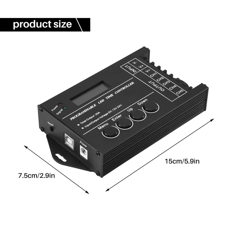 Imagem -06 - Tempo Programável Rgb Led Controlador Timing Dimmer dc 12v24v Canais Novo Tc420