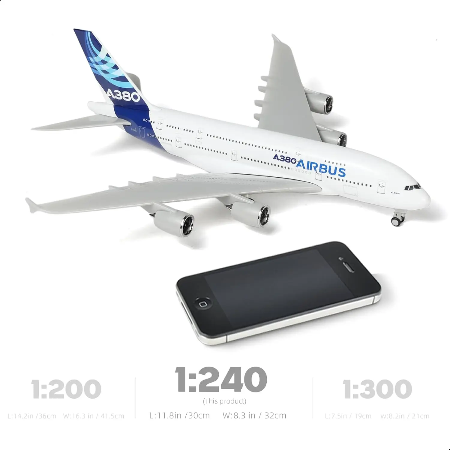 1/240 Scale Toy Model Plane Kit A380 Prototype Airline A380 Aircraft Resin Diecast Airplanes Plane for Collections and Displays view 3