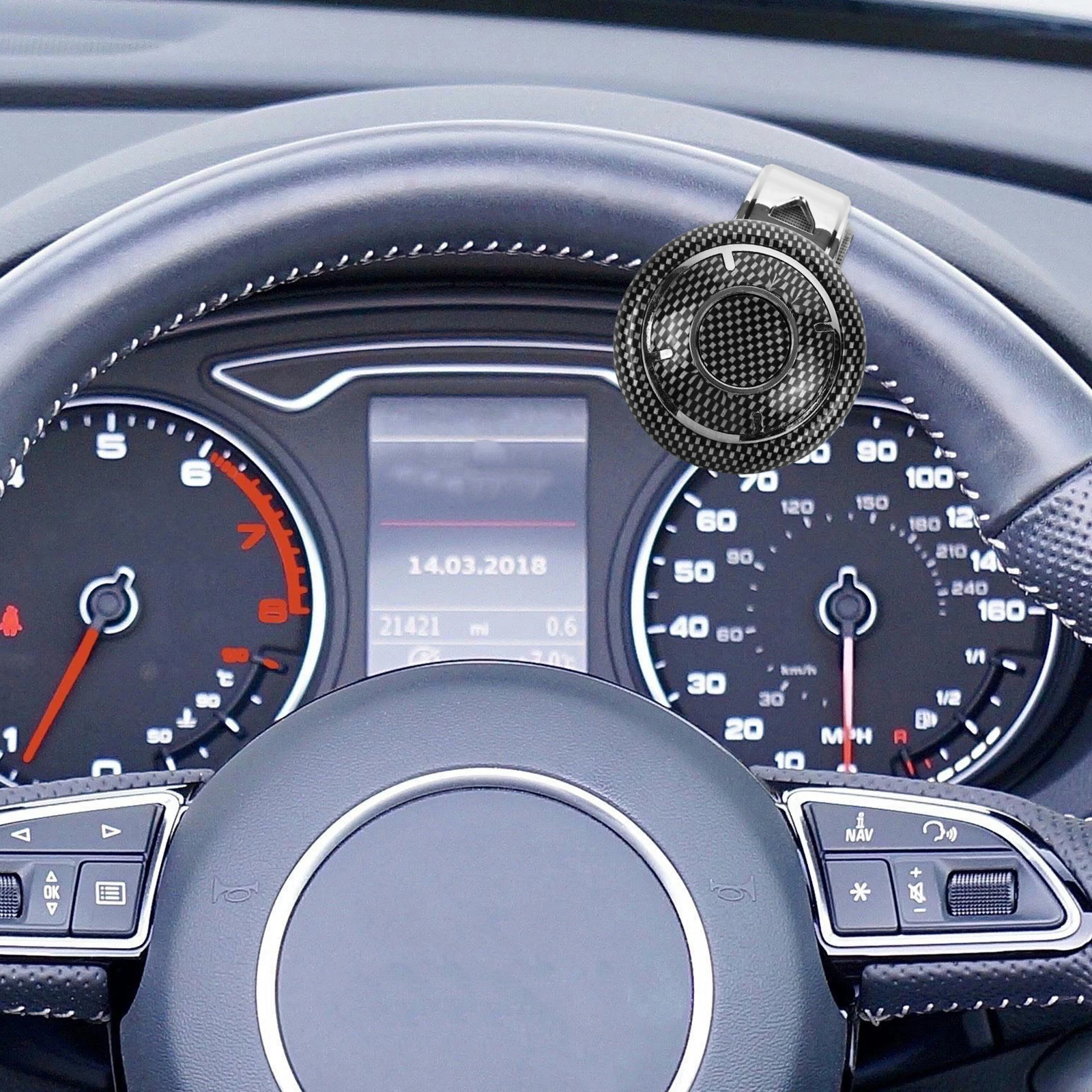 

Steering Wheel Knob Carbon Ball for Trucks Plastic Control Button Knobs Driving Accessories Steering Wheel