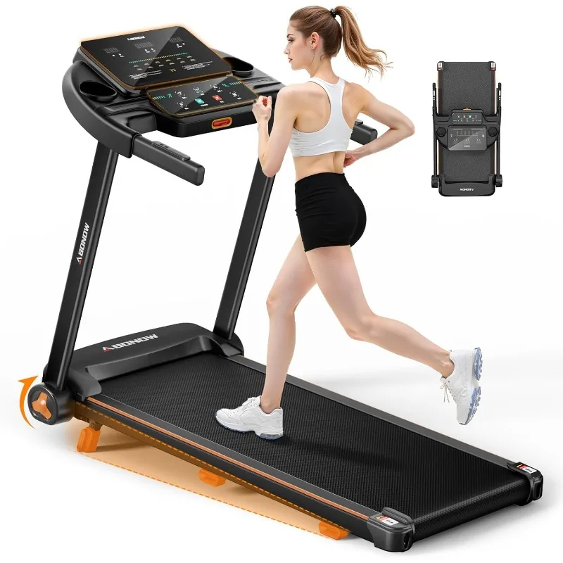 

Foldable Treadmill for Home with Incline - Extra Large Dual LED Screen, 8.5MPH Max Speed, Bluetooth Speaker,280LBS Capacity, 3HP