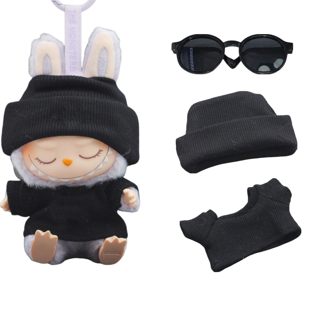 Mini Labubu Doll'S Clothes Outfit Accessories For Ropa Labubu Idol 10cm cotton doll 1/6 BJD Canva Backpack Glasses Hat Clothing