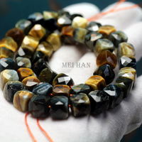 Prestyle natural 8*8 mm Dream Tiger Eye faceted Cube   gemstone Ball for Divination Scrying Healing Reiki Meditation Mindfulness