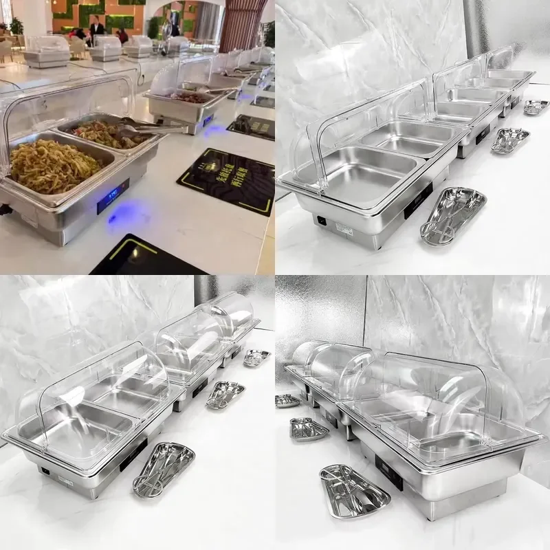 Hotel Restaurant Catering Electric Chafing Dish Buffet Set Stainless Steel Chafing Dishes Heating Display New Kitchen