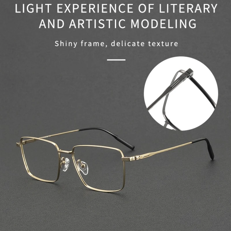 SZTZX Business Full Frame Pure Titanium Glasses Men Square Reading Glasses Anti Blue Light Prescription Customized Glasses 81058