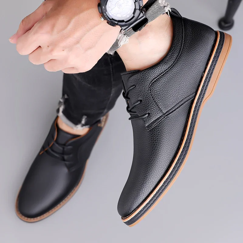 

Classic Waterproof Formal Shoes, Wedding Plus Size Lace Up Shoes Business Casual Shoes Pointed Four Season Shoes, Popular Items