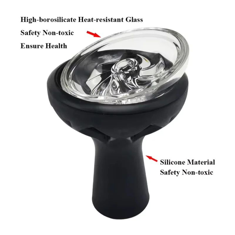 

Cyclone Silicone Glass Hookah Bowl Premium Heat Resistant Shisha Narguile Sheesha Chicha Tobacco Accessories Charcoal Holder