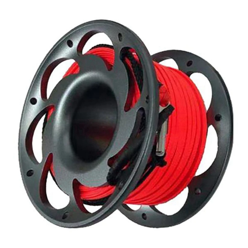 Diving Reel 30M Diving Rope Spool Wheel Scuba Reel Double Hook Diving Marker Buoy Rope Wheel Guide Thread