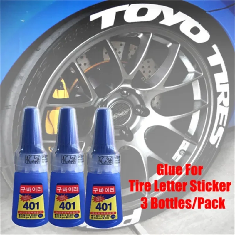 1-3pcs 401 Glue Car Motorcycle Tire Letter Sticker Glue 20g Permenant Tire Lettering Glues Car Styling Tools Decals Accessories