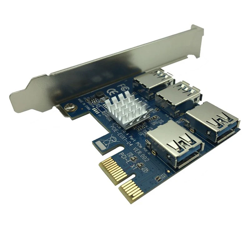 

PCI-E To PCI-E Adapter 1 Turn 4 PCI-Express Slot 1x To16x USB3.0 Special Riser Card Extender PCIe Converter For BTC Miner Mining