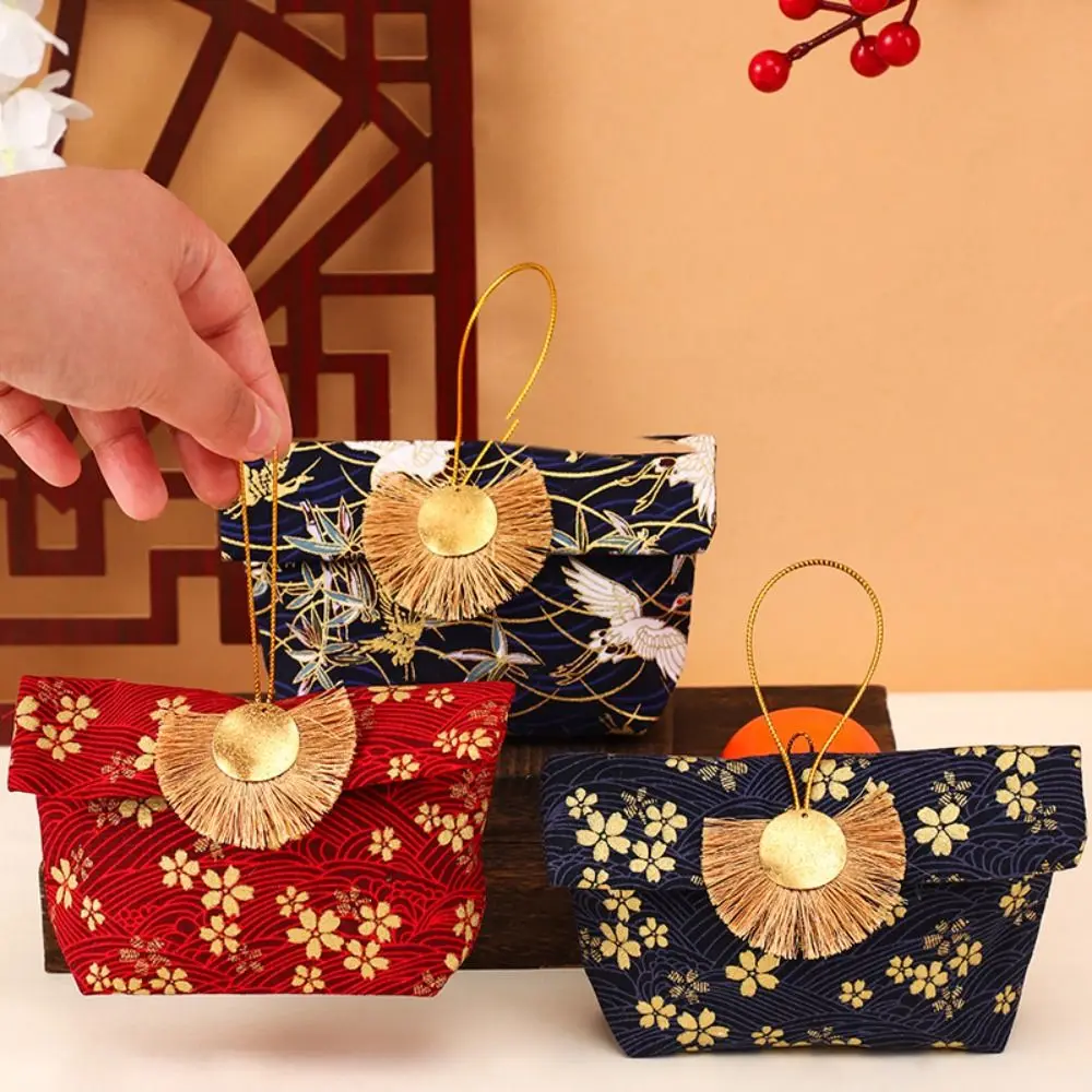 Wallet Wedding Candy Bag Lipstick Pack Makeup bag Canvas Storage Bag Red Gift Pack Jewerly Packing Bag Embroidery Coin Purse