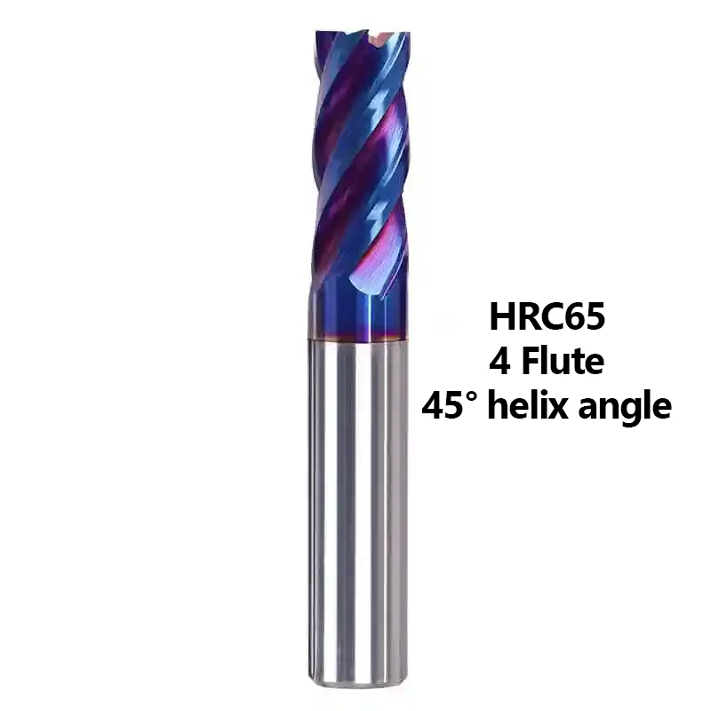 HRC70 HRC62 CNC Carbide Flat End Mill 3 4 Flute 123456789 Tungsten Cutter Metal Steel Machining Tool Key Face Square Router Bit