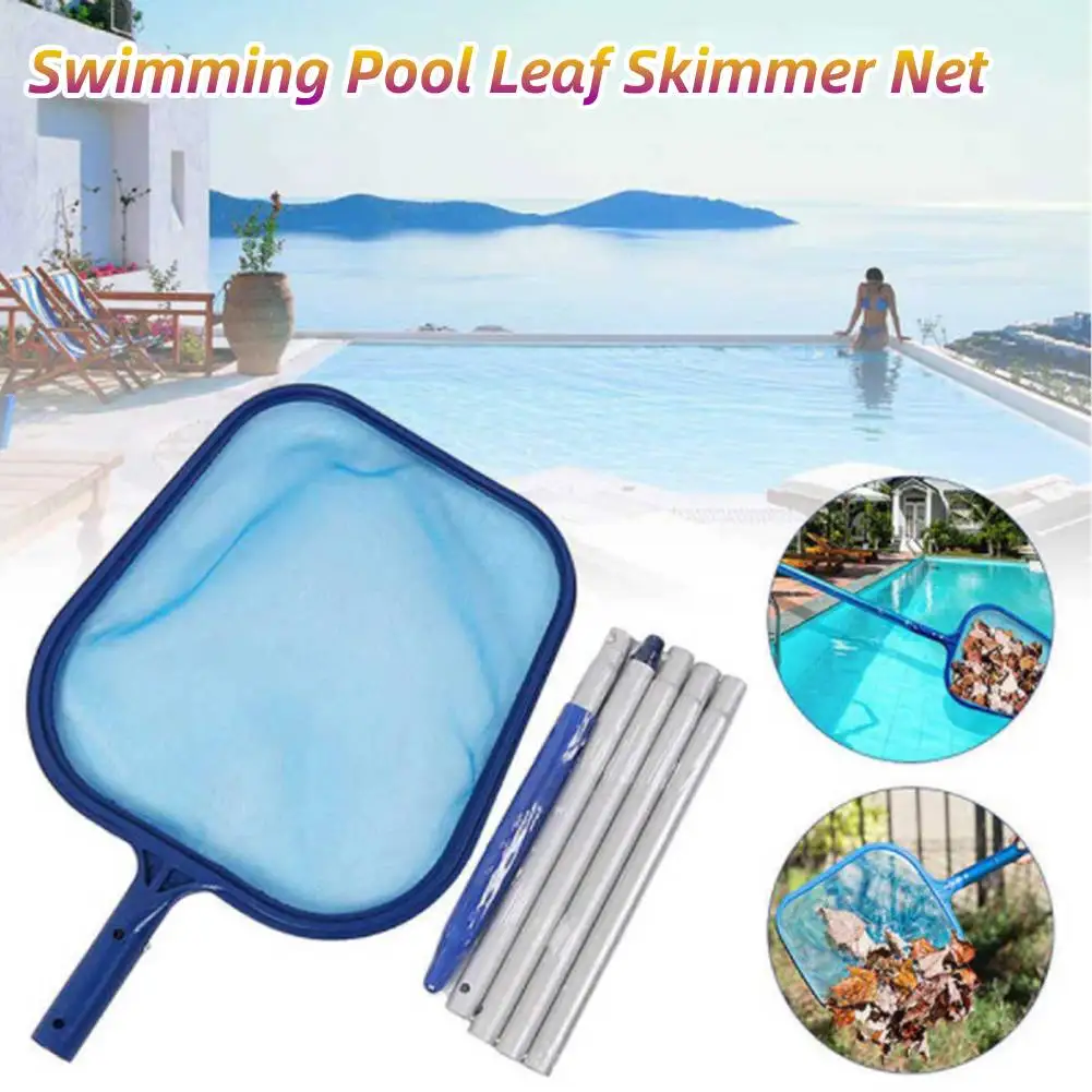 

Swimming Pool Skimmer Net with 5 Aluminum Pole Sections Pool Net Skimmer Rak Pool Cleaner Leaf Removal Garden Pond Cleaning Tool