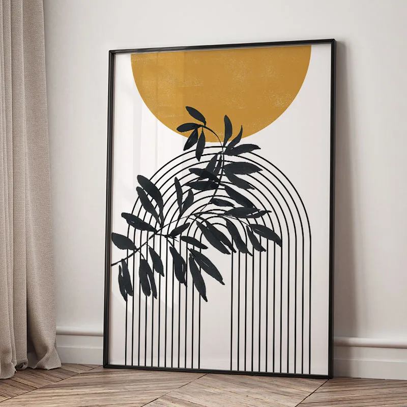 Boho Leaves Rainbow Matisse Girl Geometry Abstract Wall Art Posters Suitable for Decoration in Living Rooms Bedrooms and Offices
