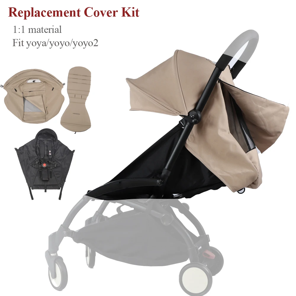 3pcs/set 175° Adjustable Canopy Cover Cushion Stroller Accessories Water Proof For Babyzen Yoyo Yoya Pram Sunshade Seat Mattress