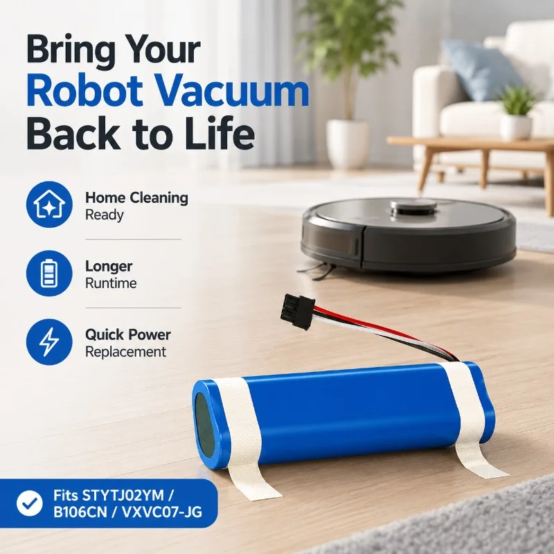 14.8V Li-ion Replacement Battery for Xiaomi Mijia STYTJ02YM 3C B106CN & Viomi X2 VXVC07-JG Robot Battery Life Vacuum Cleaner
