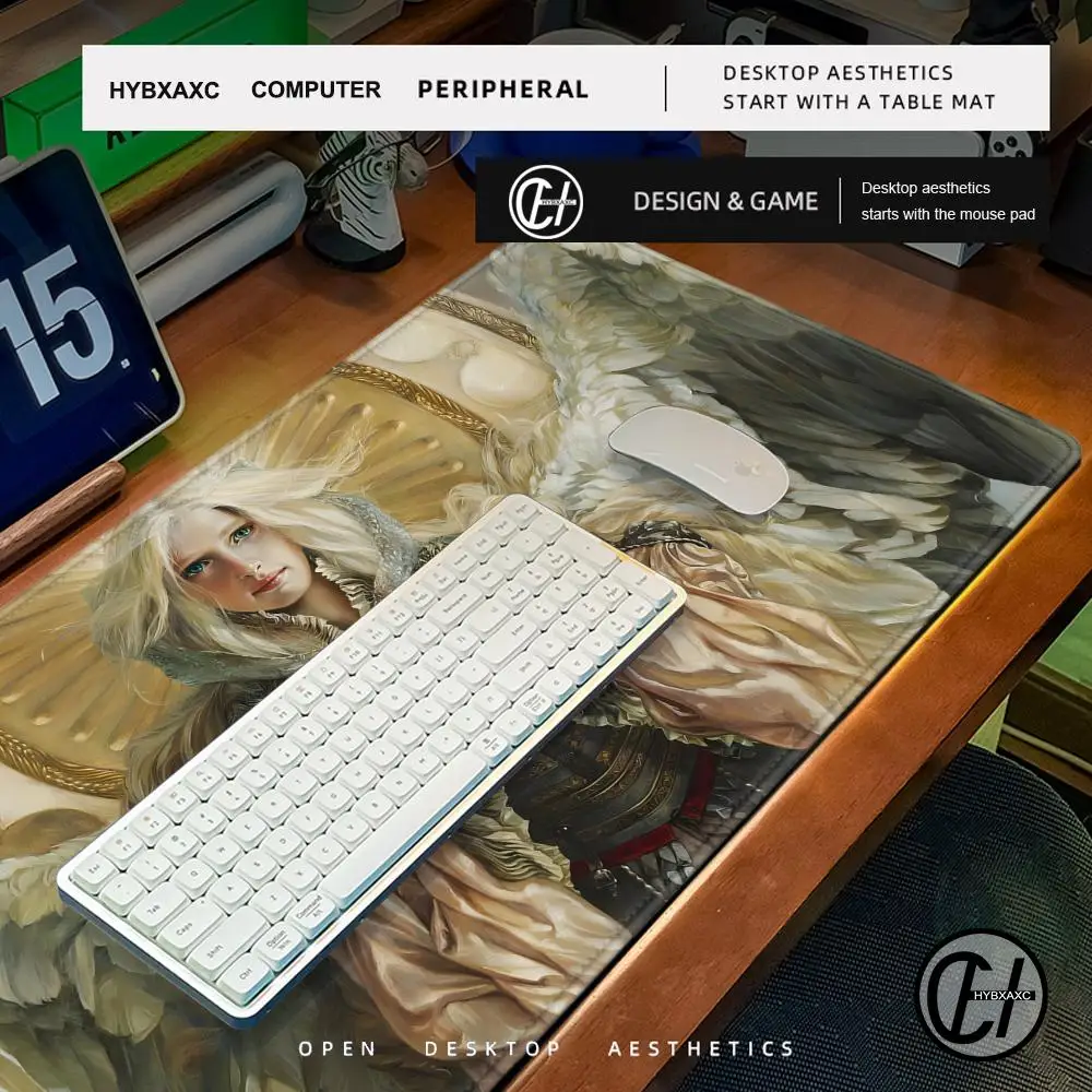 رائع الملاك الذهبي أجنحة ماوس الوسادة بطاقة لعبة حصيرة مكاتب الكمبيوتر الكبيرة لوحة الماوس المضادة للانزلاق ل MTG DTCG CCG RPG الحصير التداول