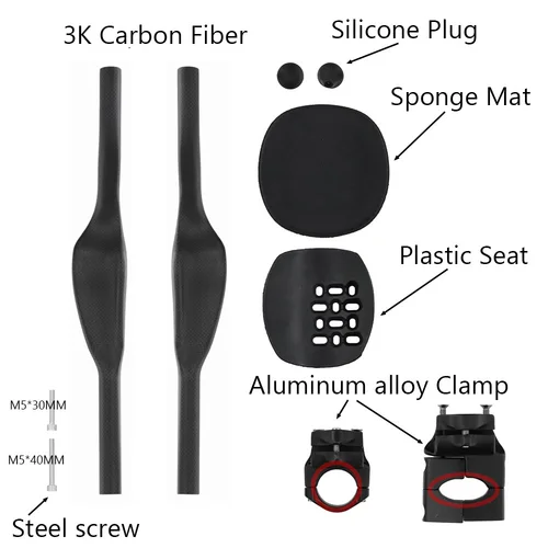 Imagen 2 del producto KOCEVLO-mango de apoyo TT extendido para manillar Aero, piñón fijo para bicicleta de carretera, triatlón, tiempo de prueba, carbono