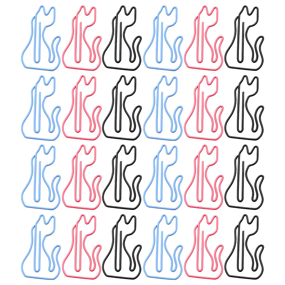 

24 шт. Креативные скрепки для бумаги в форме кошек, забавные декоративные зажимы для документов для офиса и школы