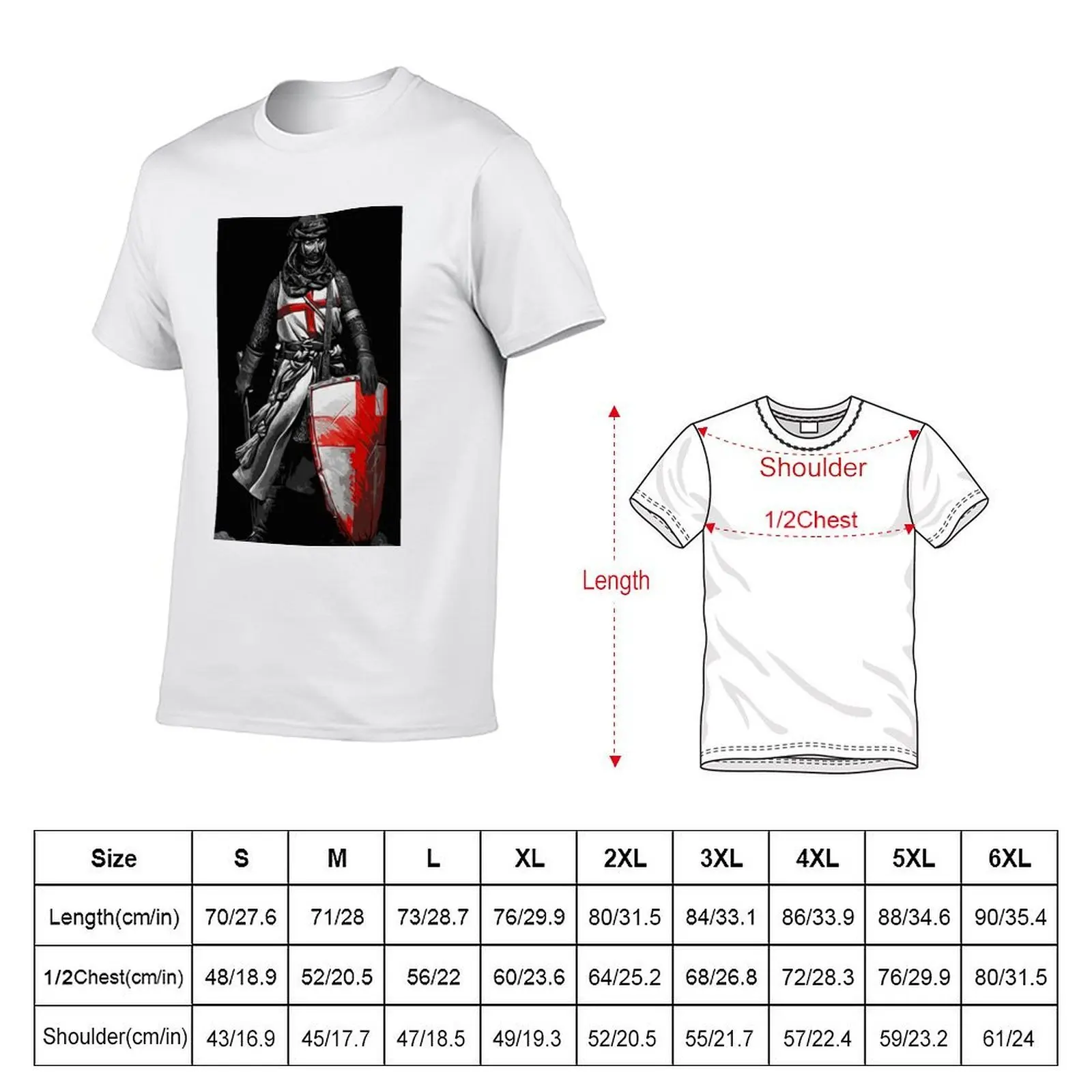 Ancient Templar Knight T-Shirt Short sleeve tee heavyweights mens cotton t shirts