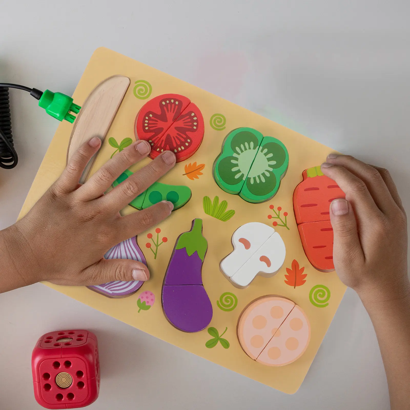 1Set Kids Pretend Cutting Fruit Vegetable Meat Educational Plaything for Early Learning Cognitive Development Simulation Kitchen
