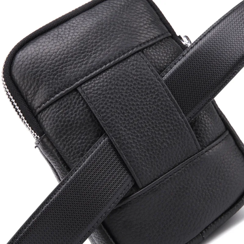 حقيبة كروس جلدية عصرية للرجال بخصر من الجلد الطبيعي للهاتف للرجال بطبقة علوية من جلد البقر حقيبة عصرية متعددة الوظائف للاستخدام الخارجي