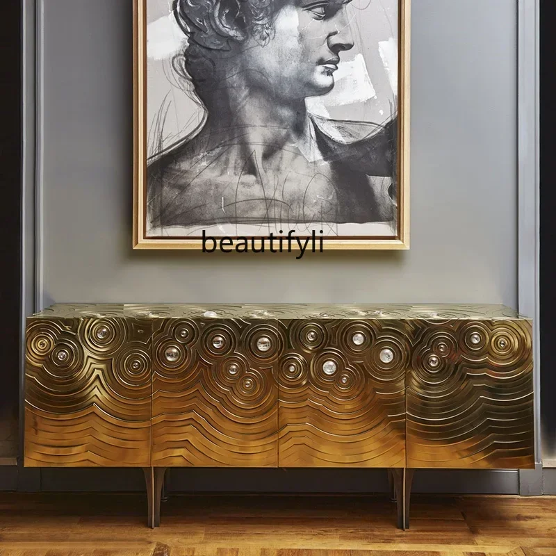 FG28Side cabinet, light luxury high-end feeling, integrated storage and decoration cabinet against the wall entrance cabinet