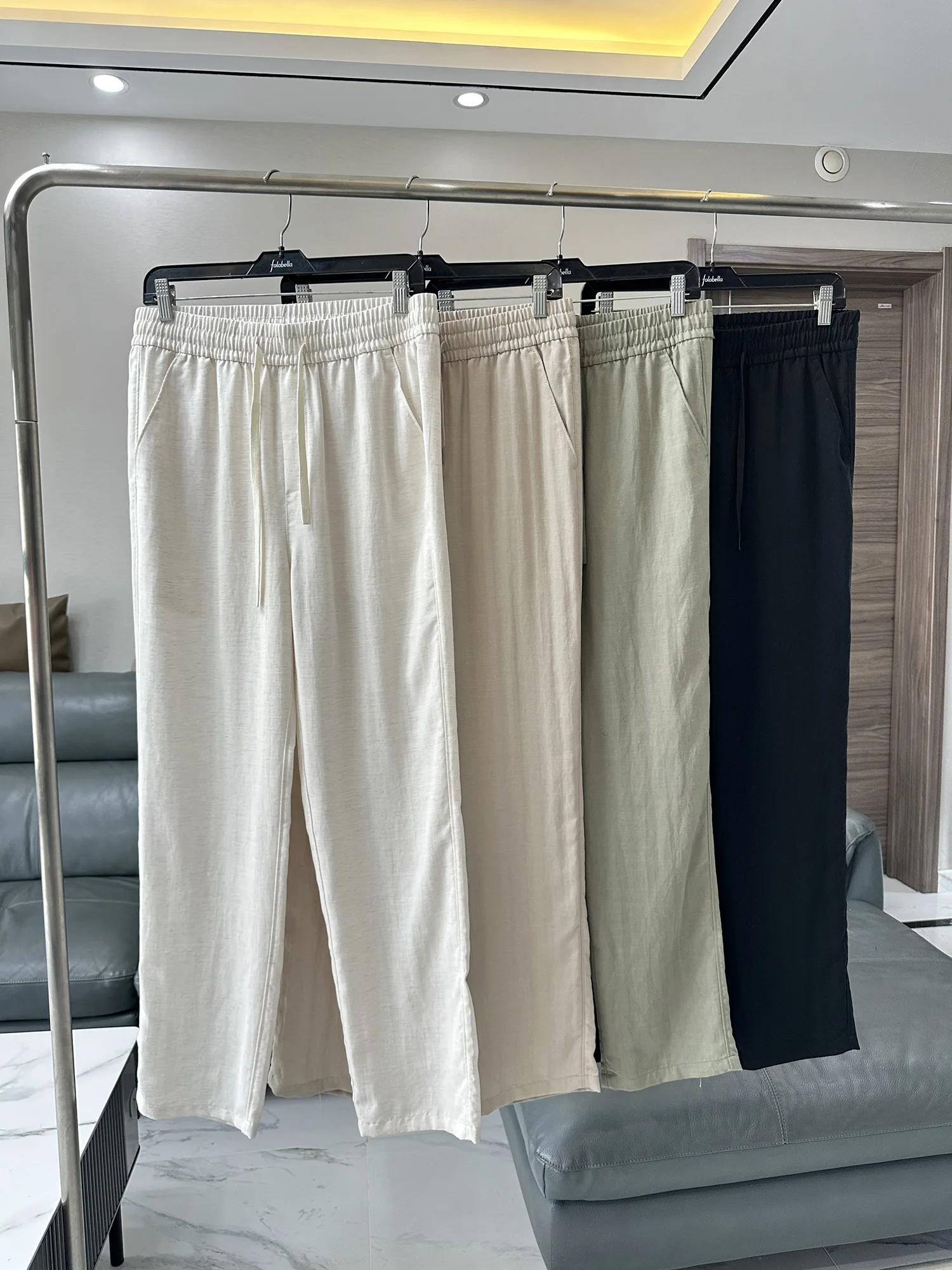 

Italian Minimalist Style Men's Summer High Drape Moisture Wicking Straight Leg Casual Pants Breathable Fashionable Leisure Tr...