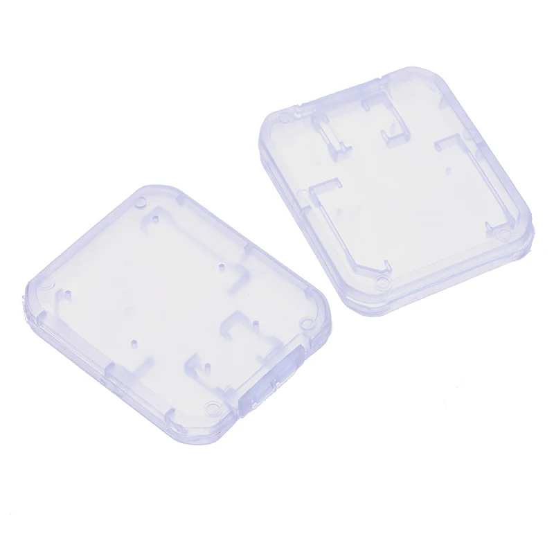 Transparente Memory Card Storage Box, caixa de plástico transparente, vara, SD, TF Card Storage Box, suporte de proteção, 10pcs