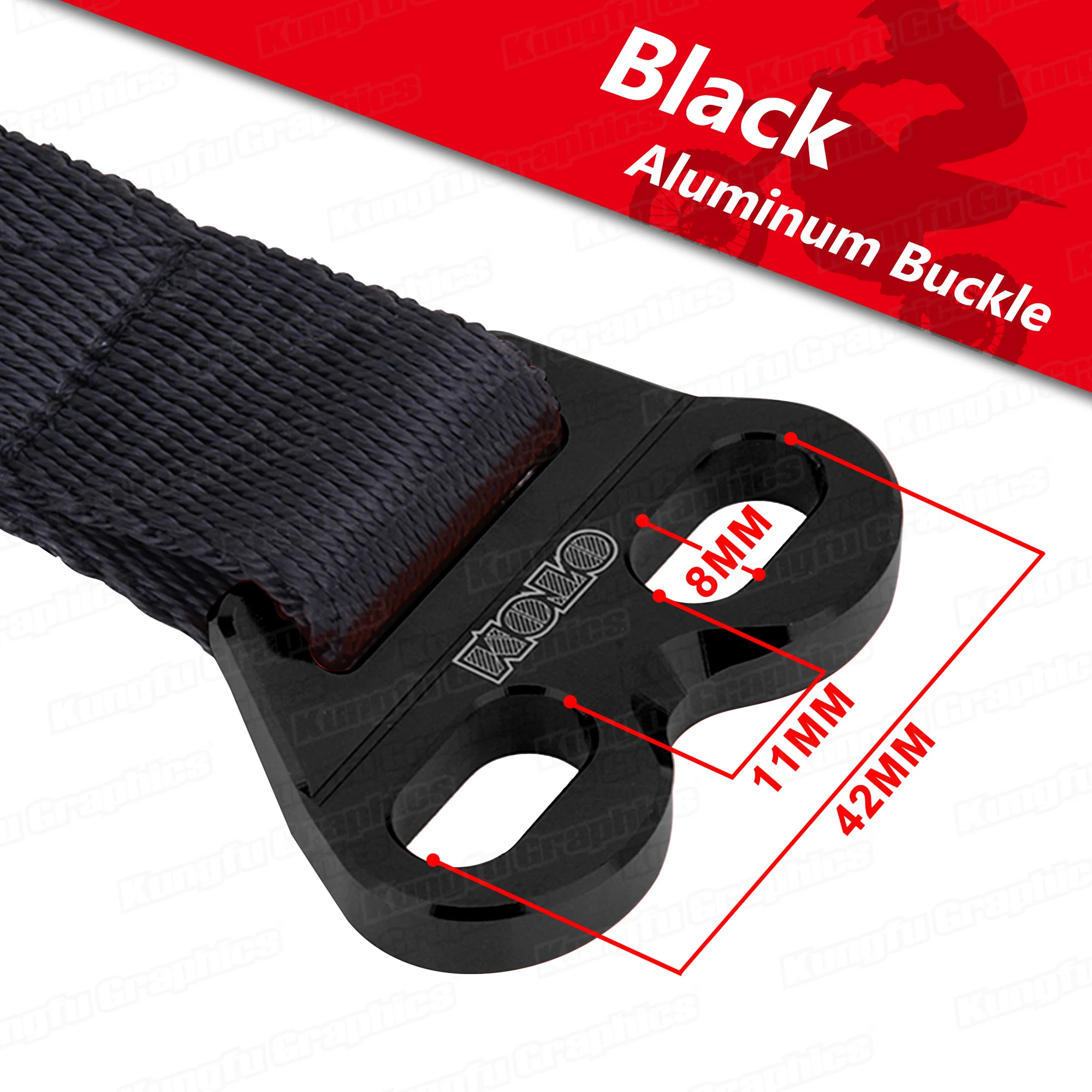 JY Racing Universal Front Strap Dirt Bike Pull Sling Belt for Motocross Off-Road Bikes Aprilia Husaberg Beta SWM Black