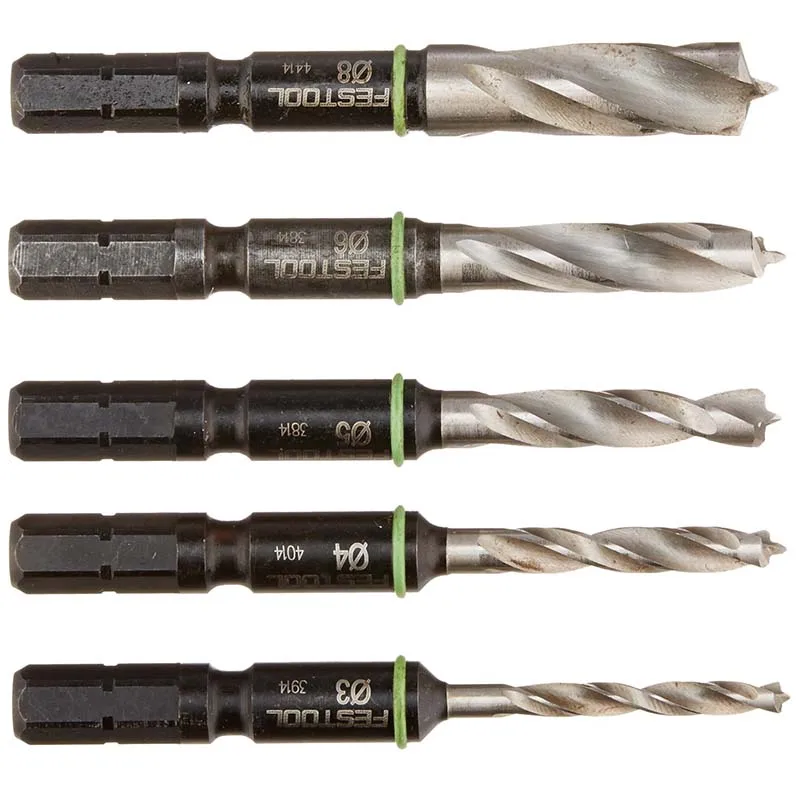 FESTOOL 495130 Drill Bit Stubby Brad Point Bit Set 3-8mm BKS D 3-8 CE/W-K