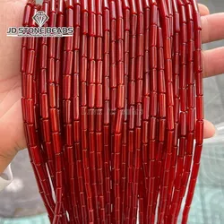 4*13mm Natural Agate Aventurine Stone Tube Column Shape Loose Spacer Cylindrical Beads for DIY Jewelry Making Bracelet Accessory