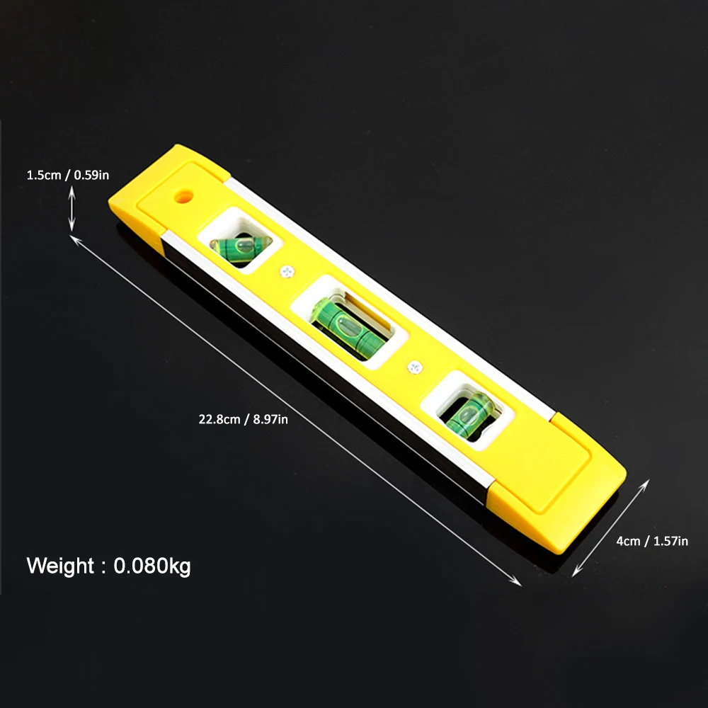 Portable ABS Shell Level Ruler High Precision Strong Magnetic 3 Bubble Level Meter Household Hardware Tools Mini Level Ruler