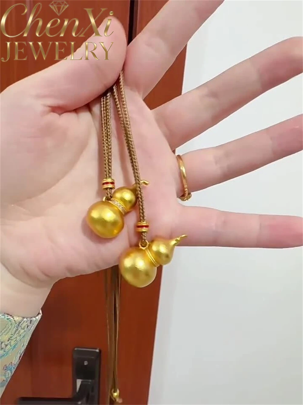 High-End Sand Gold Gourd Pendant Best Selling Popular Luxury Quality Fine Jewelry Festival Gift Fashion Exquisite Charms Elegant