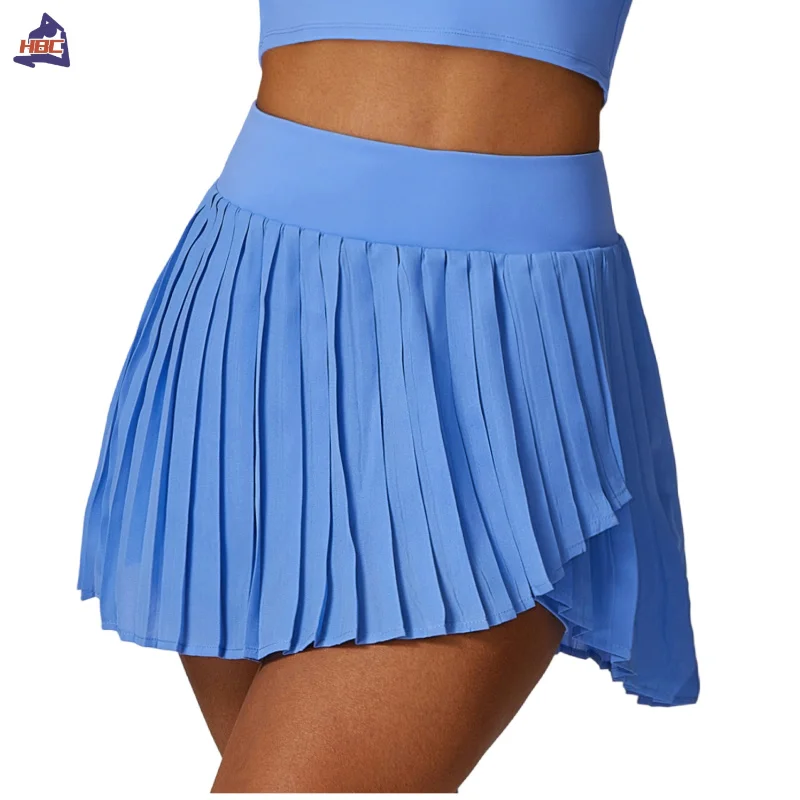 Fashion Girl Gym Running Pleated Pantskirt Golf Tennis Skirt With Pocket Women Sports High Waist Yoga Skirt Shorts Sports Skorts