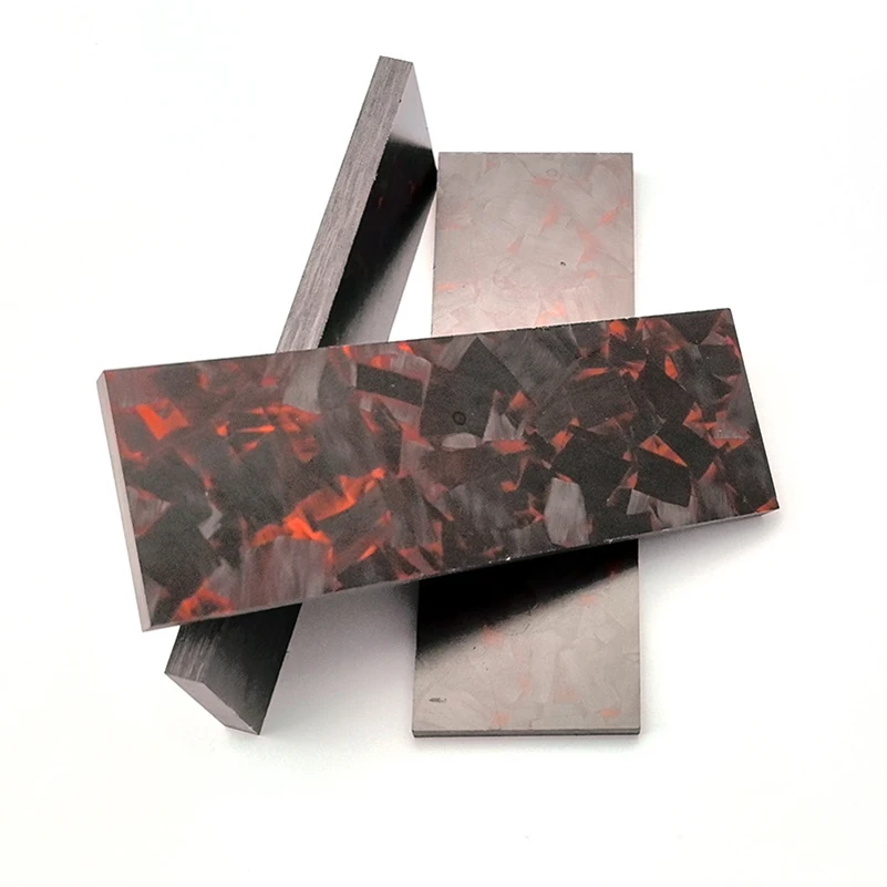 Imagem -02 - Esmagado Material de Fibra de Carbono Preto de Mármore Textura Punho de Faca Faça Você Mesmo Make Board Ferramentas Edc Escala Making Cores 2023 Novo