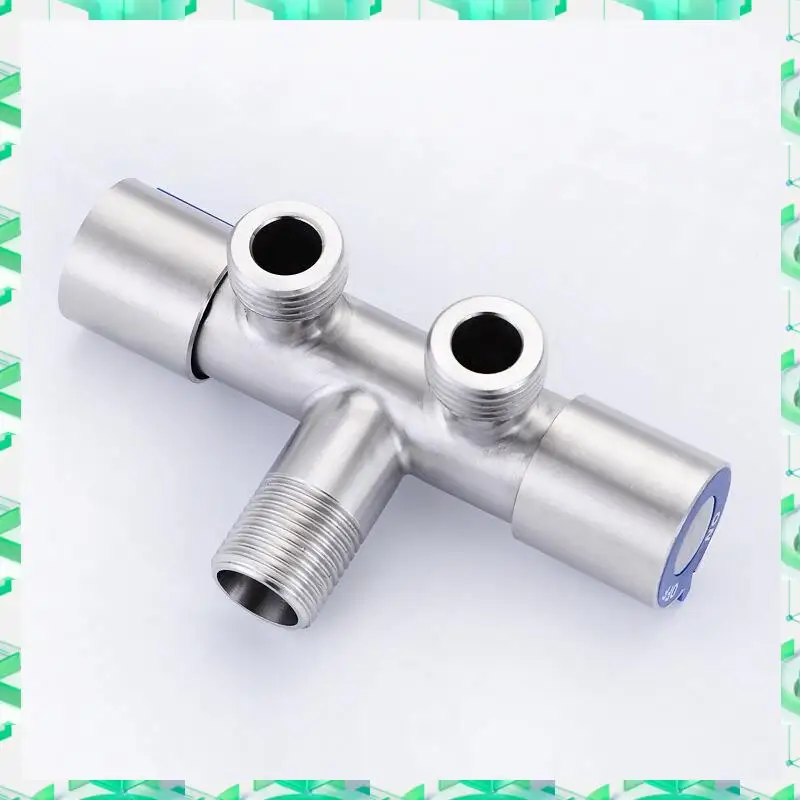 

FIZP G1/2 X 1/2 304 Stainless Steel One Into Two Three-Way Angle Valve, Double Handle Double Control Single Cold Multi-Function