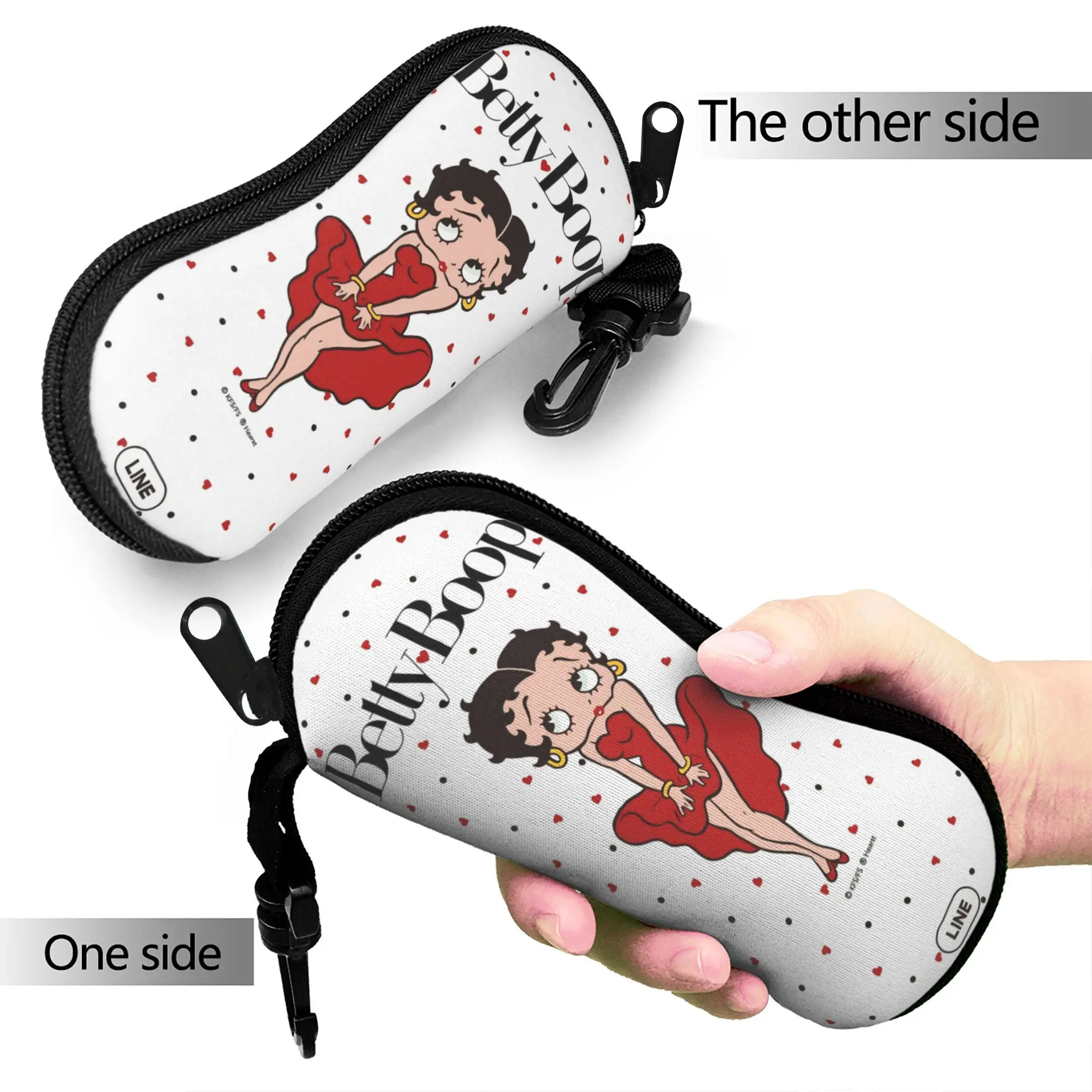 B-Bettys Boops Glasses Case Unisex Printing Zipper  Glasses Storage Box Print Eyeglasses Box view 4