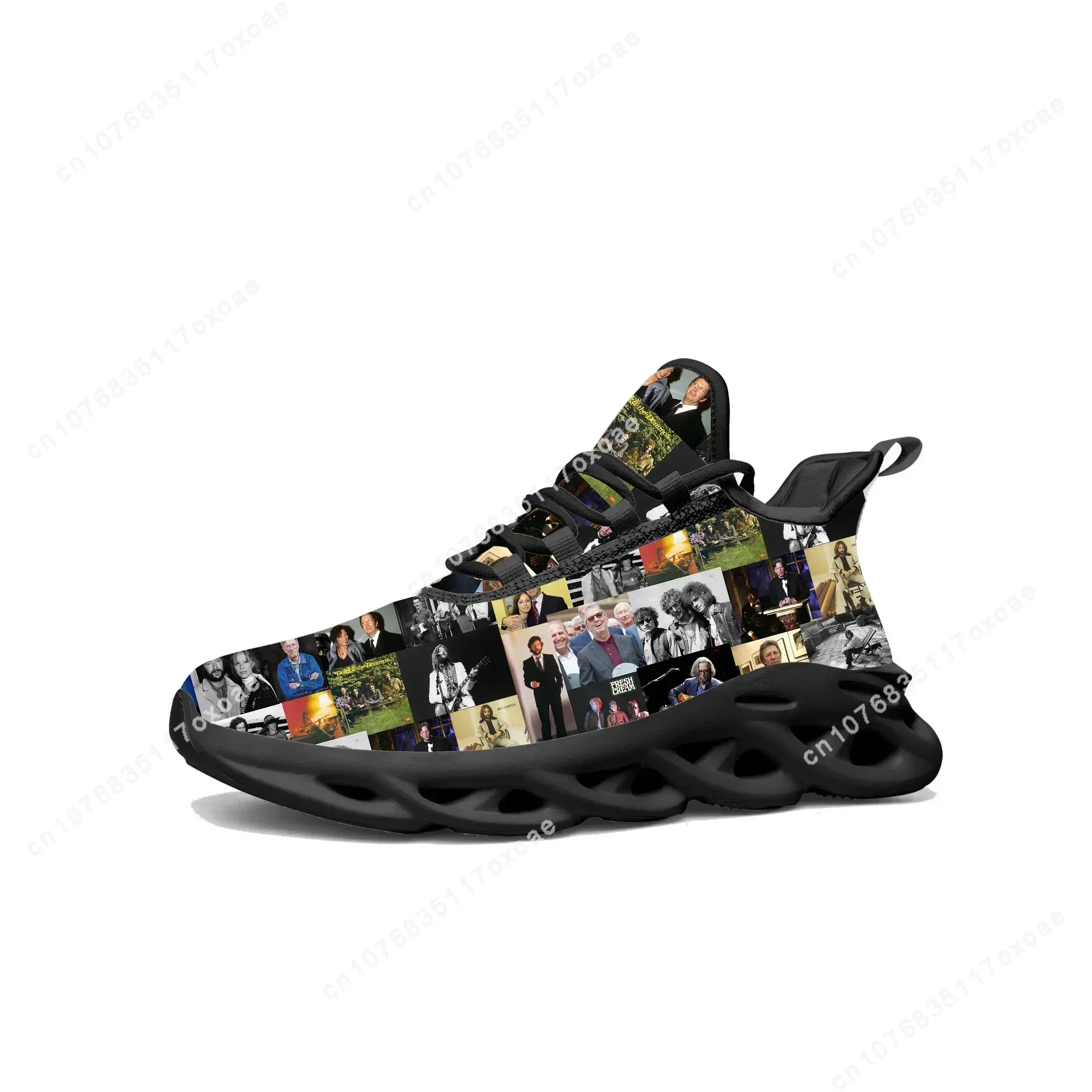 Eric Clapton Flats Sneakers Mens Womens Rock Guitar Sports Running Shoe Sneaker Lace Up Mesh Footwear Tailor-made Shoe Black 3
