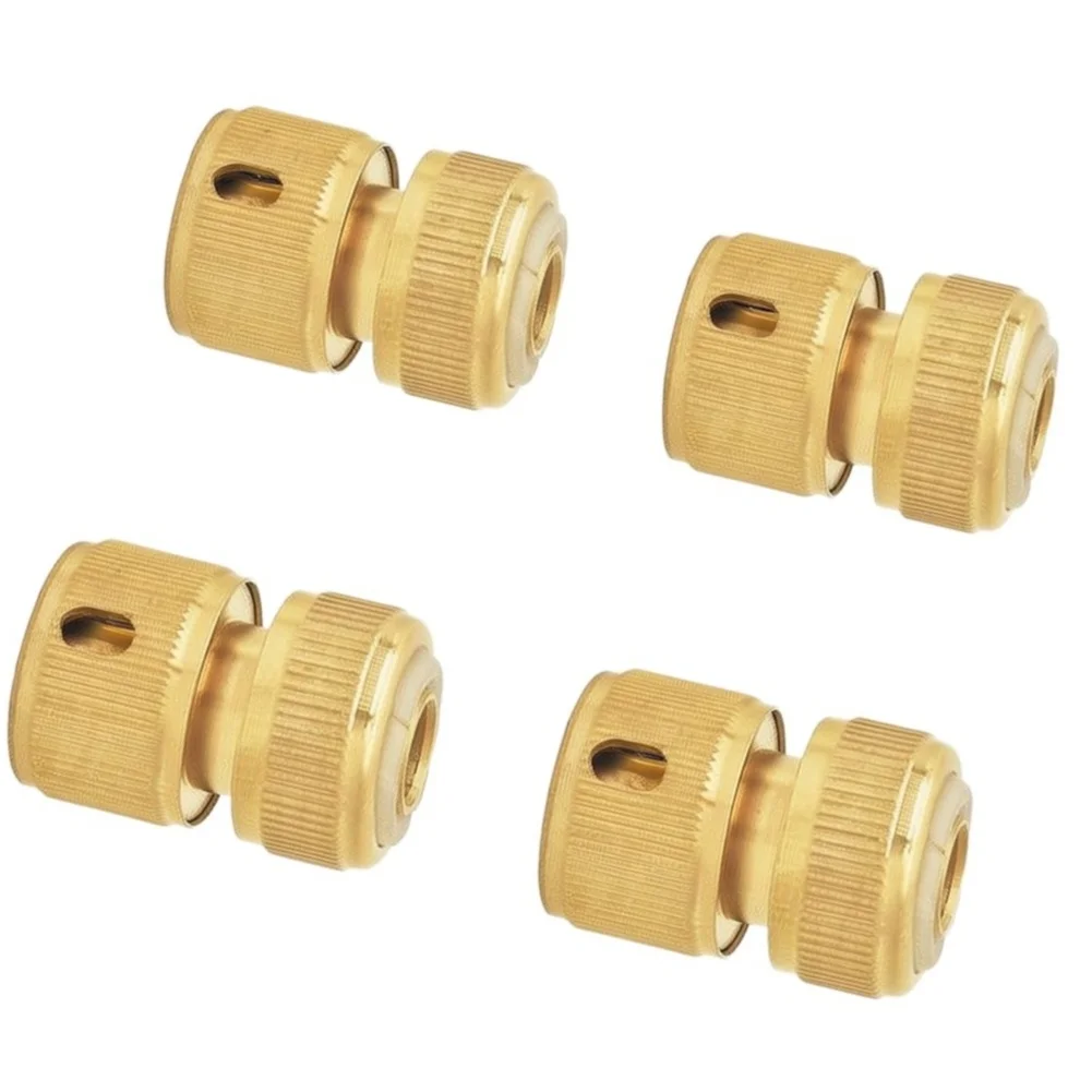 4pcs Brass Quick Connectors for Garden Hoses 12 inch 13 mm Compatible with Sprinklers Pressure Washers Showers