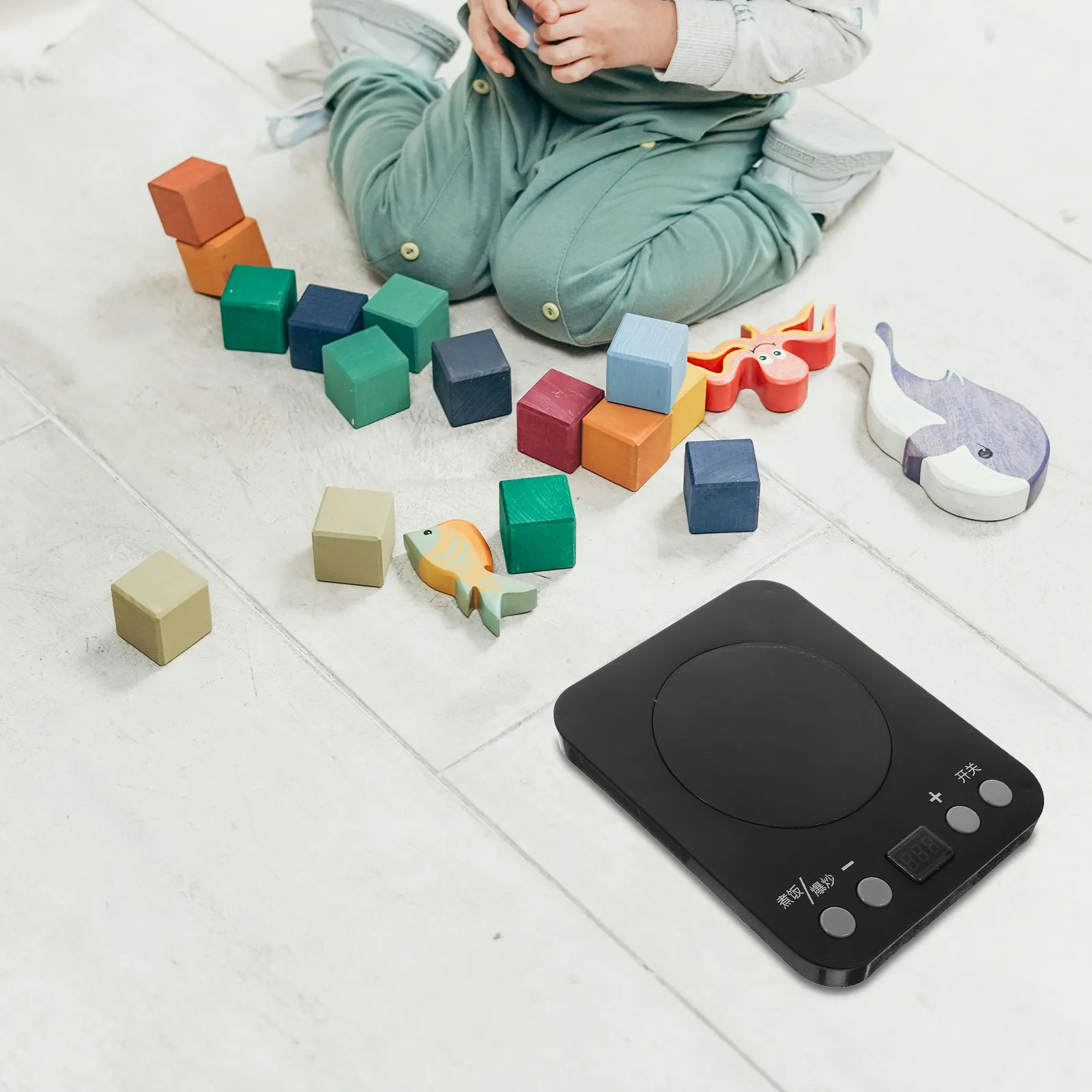 

Pretend Play Kitchen Induction Cooker Simulation Realistic Sound Light Effects Role Play Cooking Accessory for Kids Children