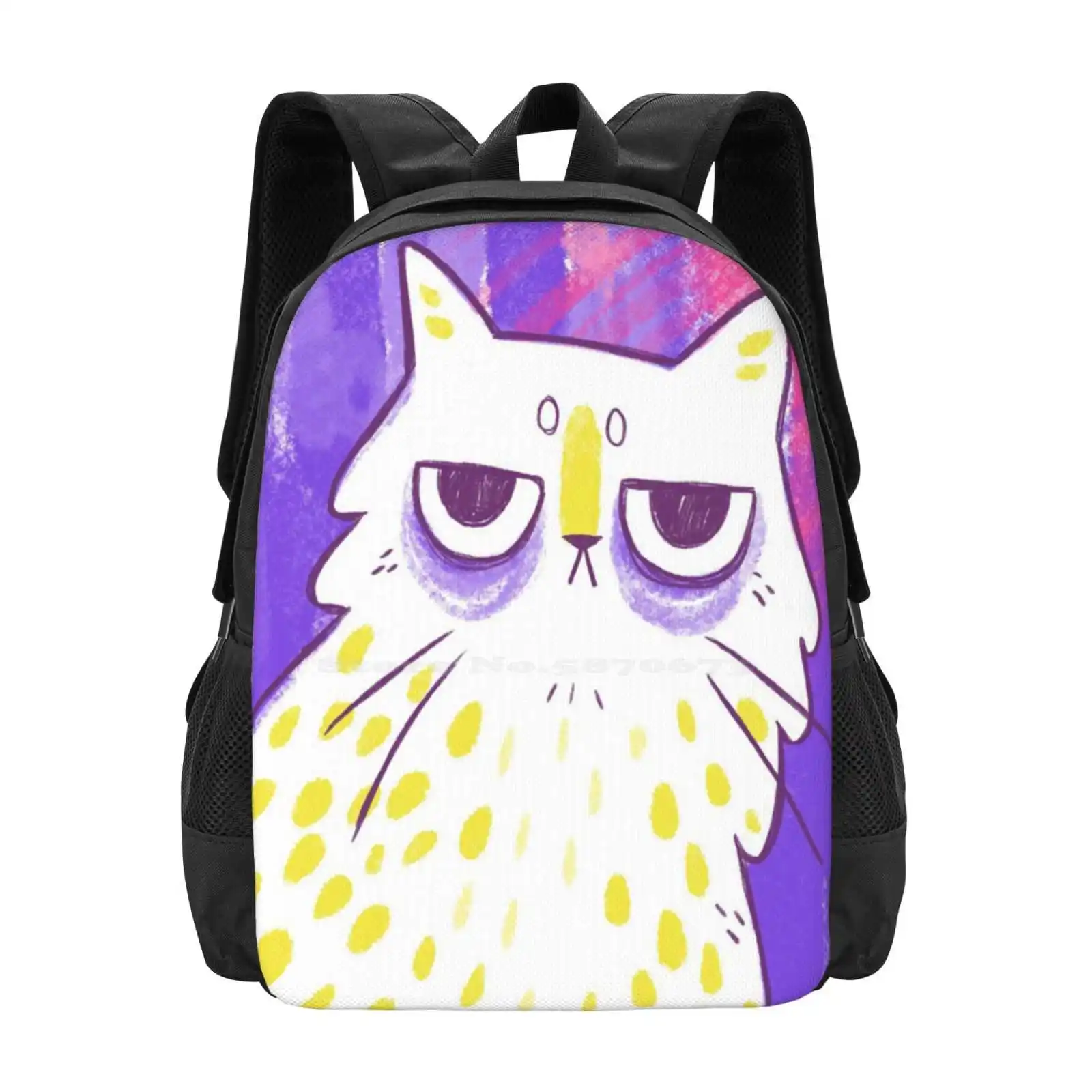 Grumpy Expressive Kitty Hot Sale Schoolbag Backpack Fashion Bags Colorful Crayon Expressive Cute Kawaii Kattvalk Starring Pink