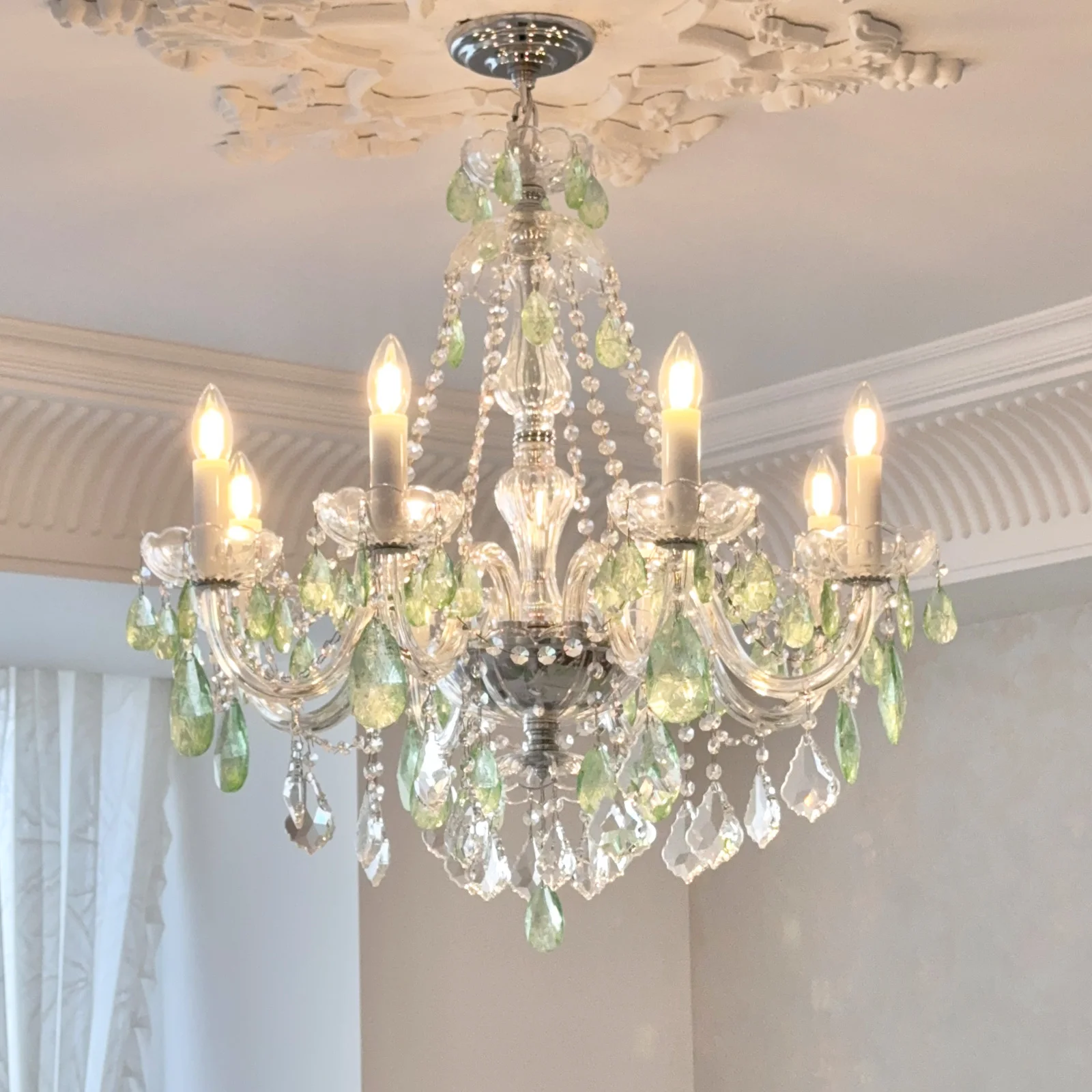 

Hall Crystal Chandelier French Light And Luxurious Retro Style Living Room Main Light Unique Dining Chandelier Villa Chandelier